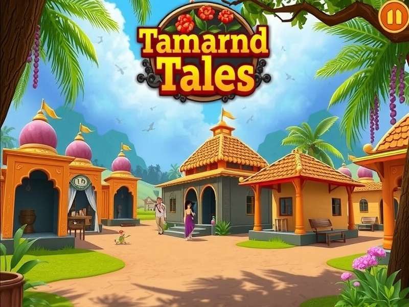 Tamarind Tales game screenshot showing vibrant Indian village scene