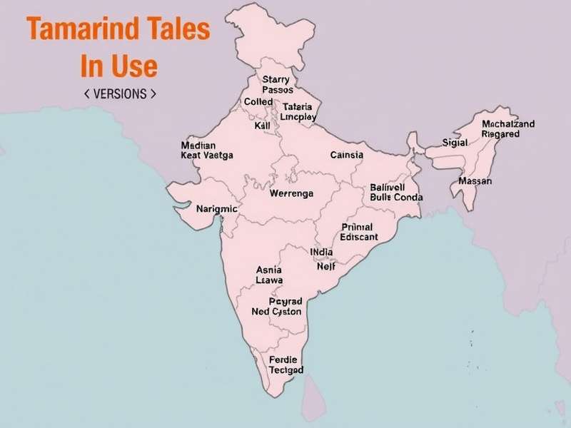 Map of India showing regional versions of Tamarind Tales